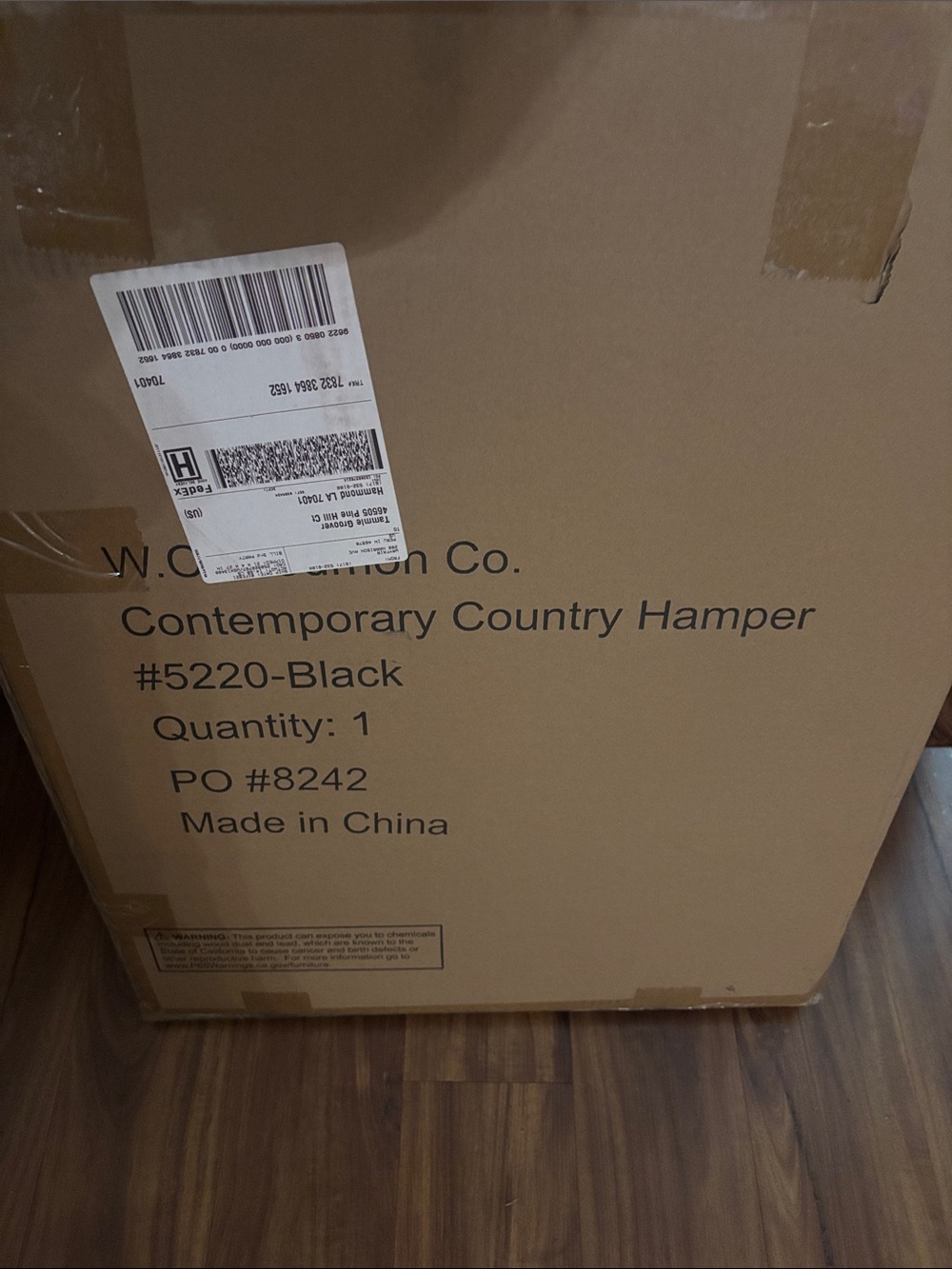 W.C. Collection Contemporary Country Hamper - Black